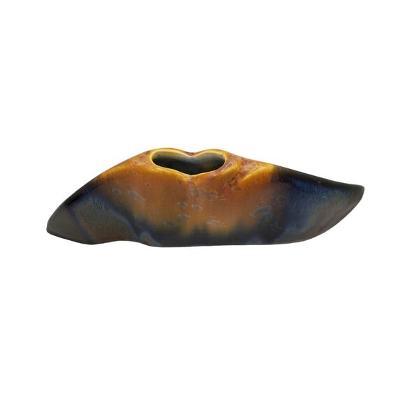 vintage 1960s salt glazed porcelain modernist abstract vase - Picture 6 of 8